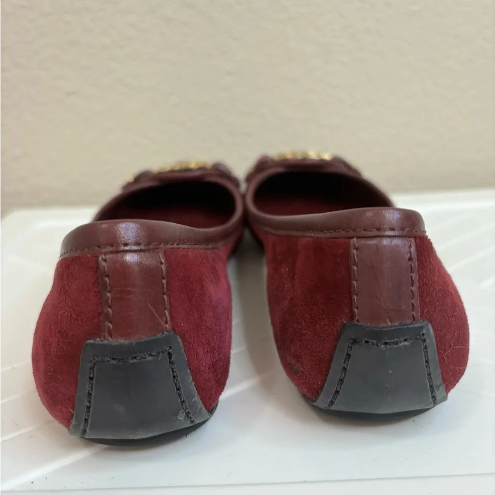 Tory Burch Aaden Flats in Red Wine - Picture 8 of 16